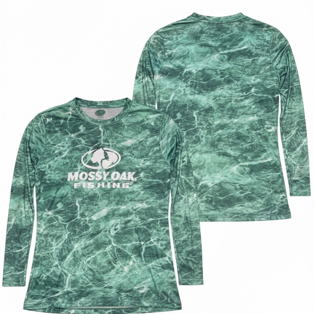 Mossy Oak Fishing Green and White Shirt